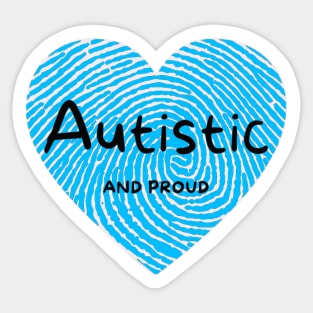 Autistic And Proud Blue Fingerprint Sticker